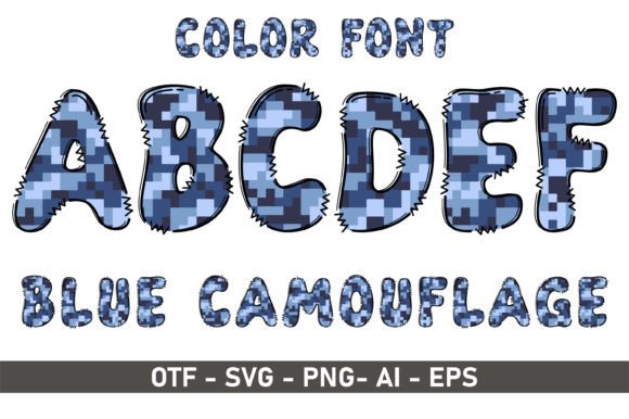 Blue Camouflage: A Playful Font for Creative Brands